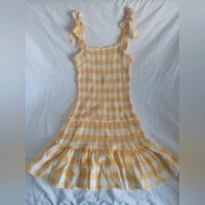 SOLD Sincerely Jules Yellow Checkered XS Dress